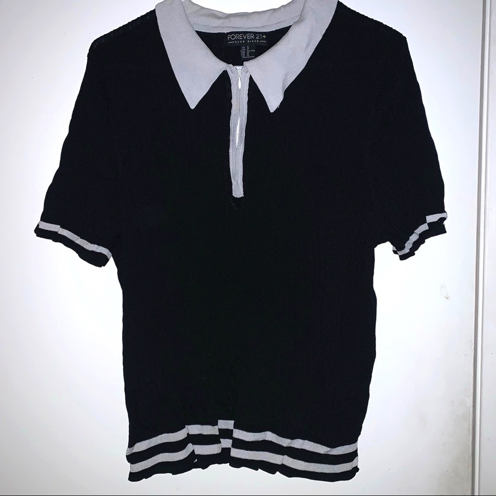 Plus Size Peter Pan Collar Top